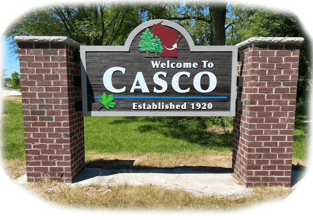 village of Casco sign